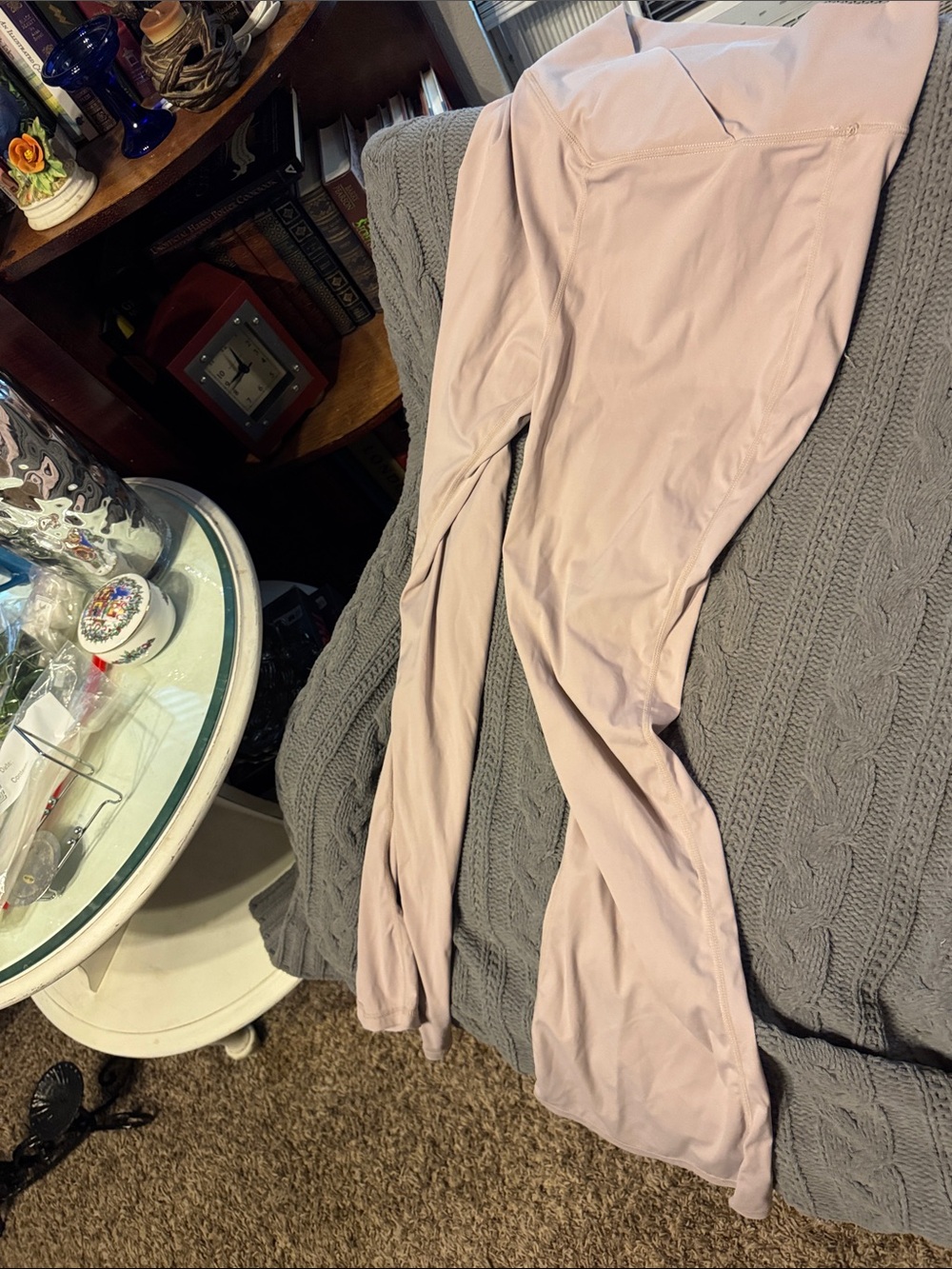 TIC TOC High-Rise Tan with Pinkish Tone Wide-Leg Leggings